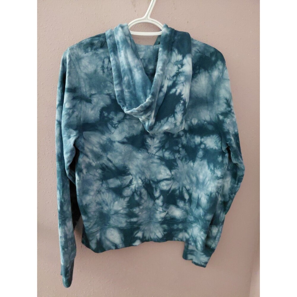 Athleta Sundown Tie Dye Hoodie Sweatshirt Women's Medium Dark Surf Teal Blue - Picture 7 of 10